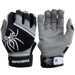2022 Spiderz PRO Model Batting Gloves: Black/Grey