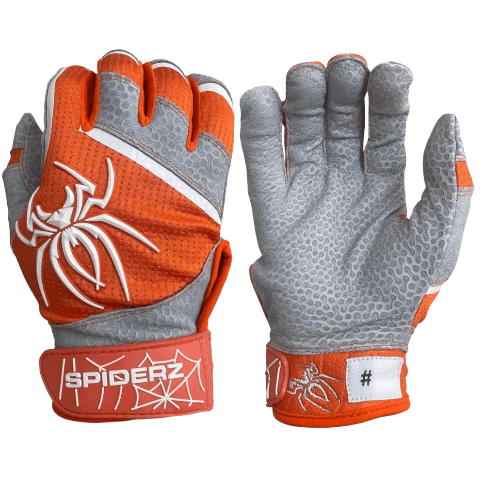 2022 Spiderz PRO Model Batting Gloves: Orange/White 1 2022 Spiderz PRO Model Batting Gloves: Orange/White