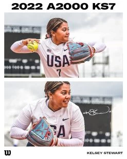 2022 Wilson A2000 Kelsey Stewart KS7 GM 12" Fastpitch Glove: WTA20RF22KS7 -BatPower Deals Sales 21 0486 Wilson USA Softball GM Kelsey Stewart Social 01