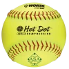 Worth 12" ASA Hot Dot Slowpitch Softballs (Dozen): AHD12SY