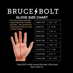 Bruce Bolt PREMIUM PRO Short Cuff Batting Gloves: Red -BatPower Deals Sales BBBGSIZECHART 1 baf3cf04 4fa6 489f aa26 0d83060c75bc