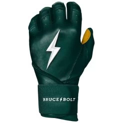 Bruce Bolt PREMIUM PRO Long Cuff Batting Gloves: Green -BatPower Deals Sales LC GRNG LEFT