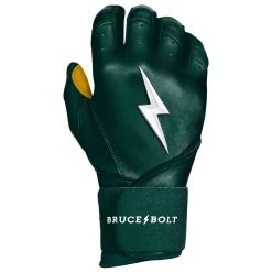 Bruce Bolt PREMIUM PRO Long Cuff Batting Gloves: Green -BatPower Deals Sales LC GRNG RIGHT