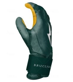 Bruce Bolt PREMIUM PRO Long Cuff Batting Gloves: Green -BatPower Deals Sales LC GRNG SIDE