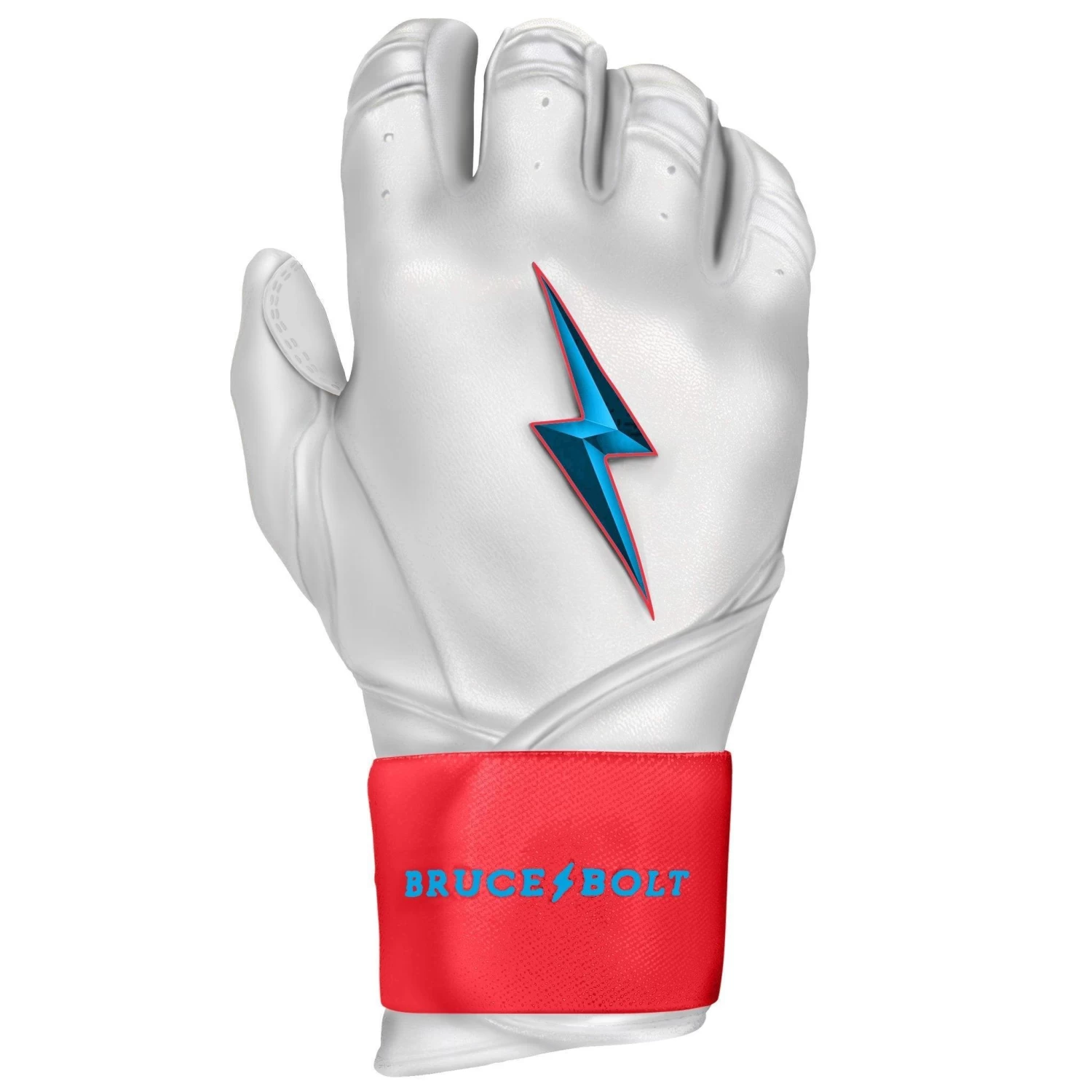 Bruce Bolt PREMIUM PRO BRINSON Series Long Cuff Batting Gloves: White 4 Bruce Bolt PREMIUM PRO BRINSON Series Long Cuff Batting Gloves: White - Image 4
