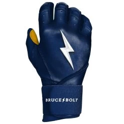Bruce Bolt PREMIUM PRO Long Cuff Batting Gloves: Navy -BatPower Deals Sales LC NVYG RIGHT
