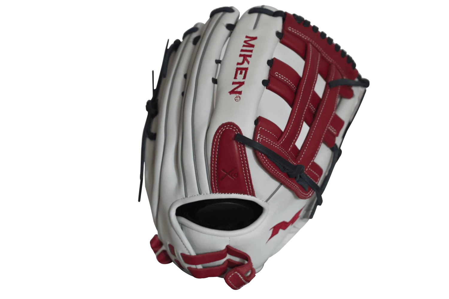 Miken Pro Series 13.5″ Slow Pitch Fielding Glove – White/Scarlet/Navy: PRO135WSN 2 Miken Pro Series 13.5″ Slow Pitch Fielding Glove – White/Scarlet/Navy: PRO135WSN - Image 2