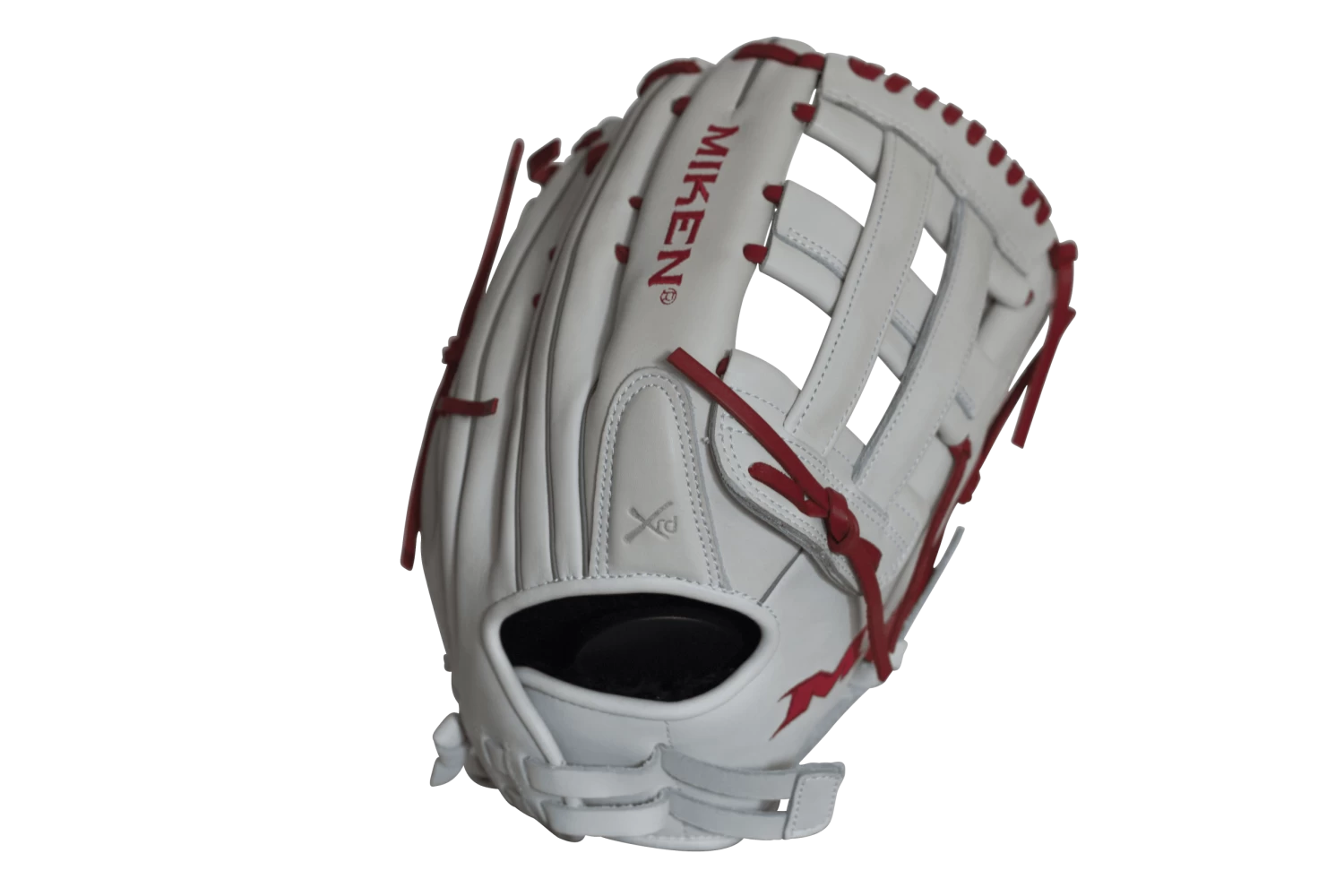 Miken Pro Series 13.5" Slow Pitch Fielding Glove - White/Scarlet: PRO135WS 1 Miken Pro Series 13.5" Slow Pitch Fielding Glove - White/Scarlet: PRO135WS