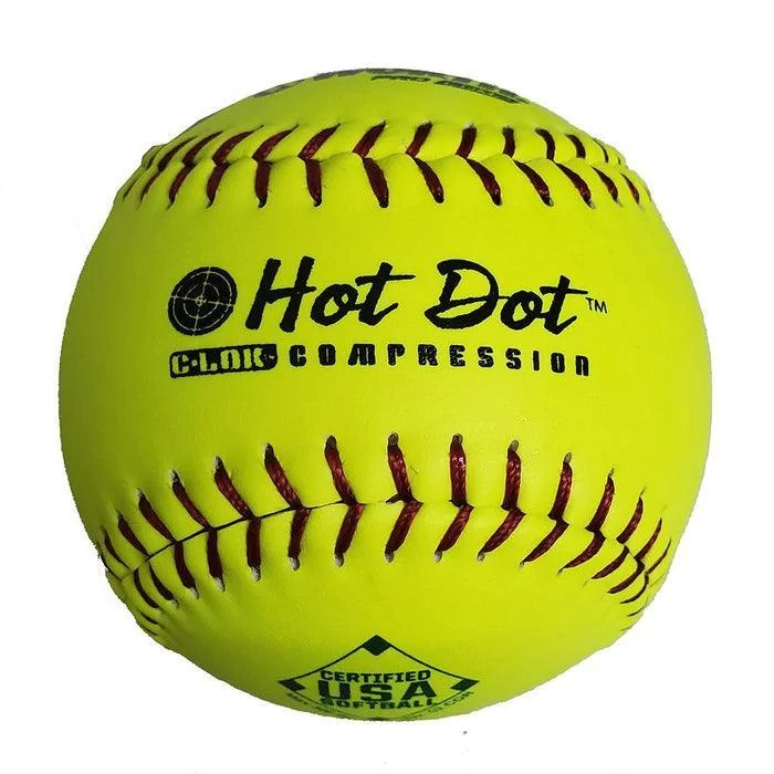 Worth 12" ASA Hot Dot Slowpitch Softballs (Dozen): AHD12CY 1 Worth 12" ASA Hot Dot Slowpitch Softballs (Dozen): AHD12CY