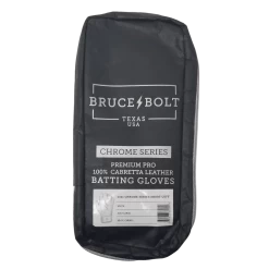 Bruce Bolt PREMIUM PRO Chrome Series Short Cuff Batting Gloves: White -BatPower Deals Sales SC CHRW BAG