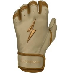 Bruce Bolt PREMIUM PRO Gold Series Batting Gloves: Short Cuff -BatPower Deals Sales SC GLD LEFT