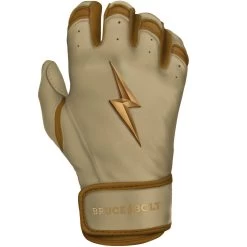 Bruce Bolt PREMIUM PRO Gold Series Batting Gloves: Short Cuff -BatPower Deals Sales SC GLD RIGHT