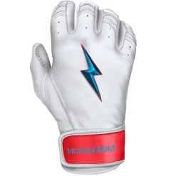 Bruce Bolt PREMIUM PRO BRINSON Series Short Cuff Batting Gloves: White -BatPower Deals Sales SC LBW RIGHT
