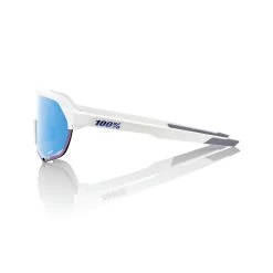 100% S2 Sunglasses Matte White - HiPER Blue Multilayer Mirror Lens -BatPower Deals Sales SP21 S2 60006 00006 PROFILE