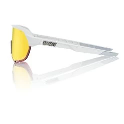 100% S2 Sunglasses Soft Tact Off White - HiPER Red Multilayer Mirror Lens -BatPower Deals Sales SP21 S2 60006 00007 PROFILE