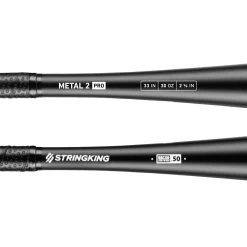 2022 StringKing Metal 2 PRO (-3) BBCOR Baseball Bat 8 2022 StringKing Metal 2 PRO (-3) BBCOR Baseball Bat -BatPower Deals Sales StringKing Metal 2 Pro BBCOR 33 Inch 30 Ounce Baseball Bat Close Up base 2x