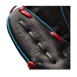 2022 Wilson A2000 PFX2SS 11" Infield Baseball Glove: WTA20RB22PFX2SS -BatPower Deals Sales WBW100397 6 A2000 Pedroia Fit X2 SS 11 BlackSS Red Blue.png.cq5dam.web .1200.1200