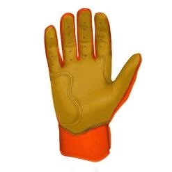 Bruce Bolt PREMIUM PRO Short Cuff Batting Gloves: Orange -BatPower Deals Sales premium pro short cuff batting gloves orange brucebolt 164912