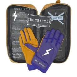 Bruce Bolt PREMIUM PRO Short Cuff Batting Gloves: Purple -BatPower Deals Sales premium pro short cuff batting gloves purple brucebolt 271484