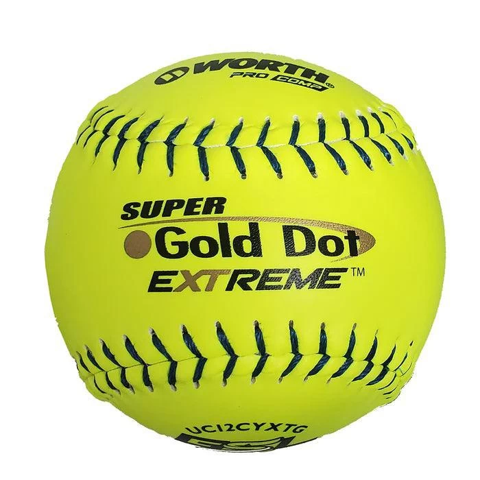 Worth 12" Super Gold Dot Extreme GSL Classic M Softballs (Dozen): UC12CYXTG 1 Worth 12" Super Gold Dot Extreme GSL Classic M Softballs (Dozen): UC12CYXTG